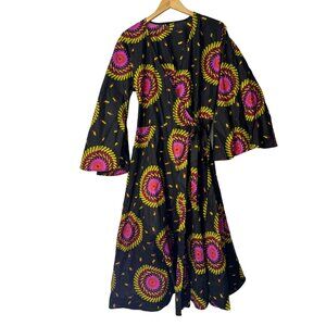 Boho sophistication cotton showstopper chic dramatic Bold pattern long wrap afri